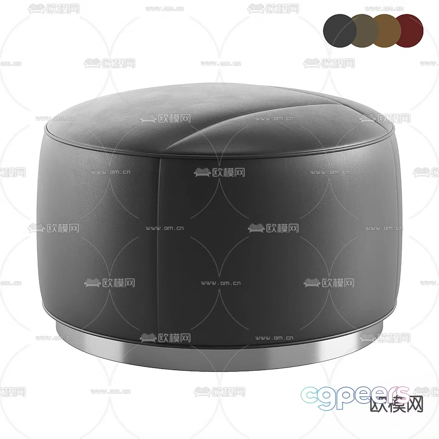 Yves low stool sofa stool 3d model