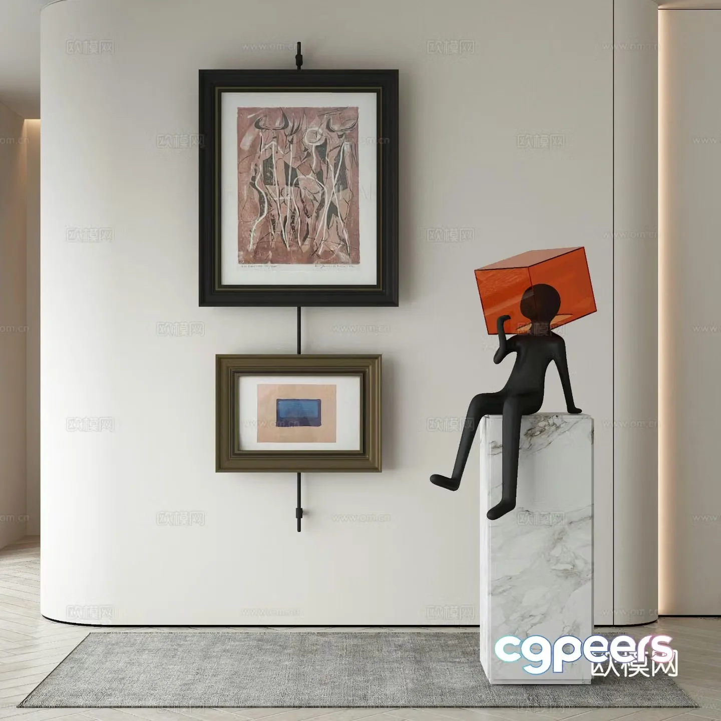 Modern Wasabi Hanging Painting Oil Painting 3D Model