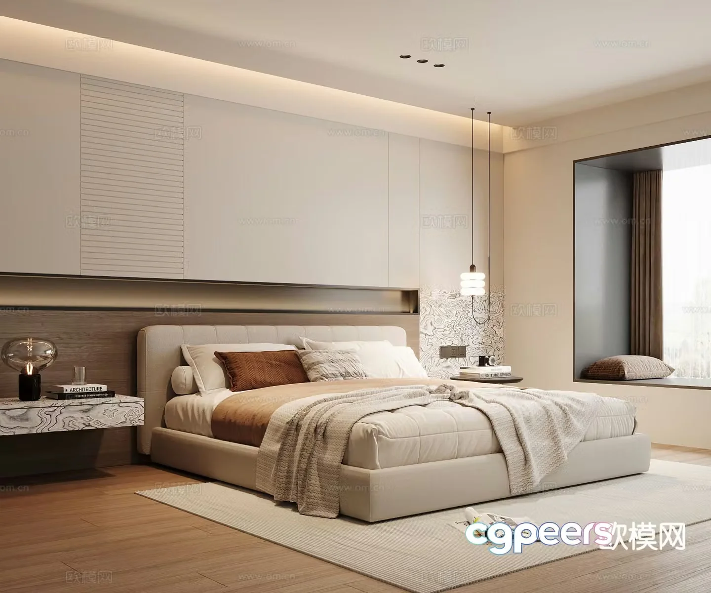 Modern bedroom master bedroom 3d model
