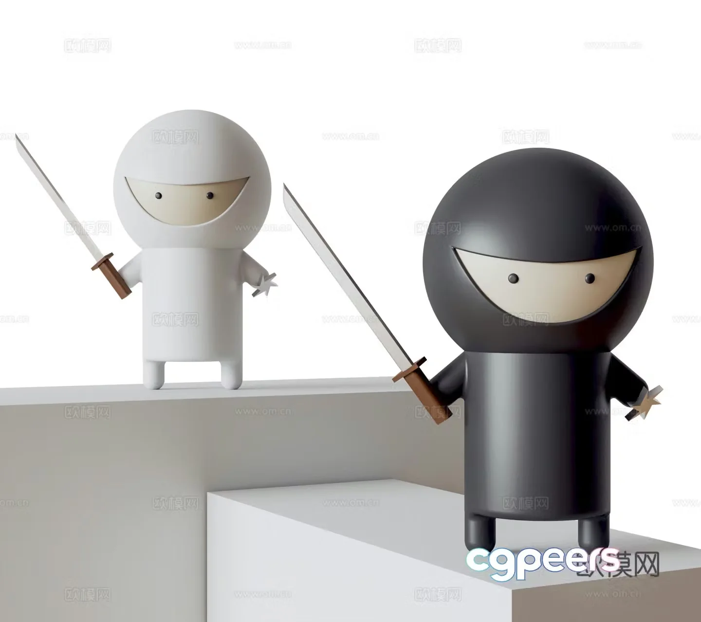 Ninja trendy toys sculpture doll ornaments 3d model