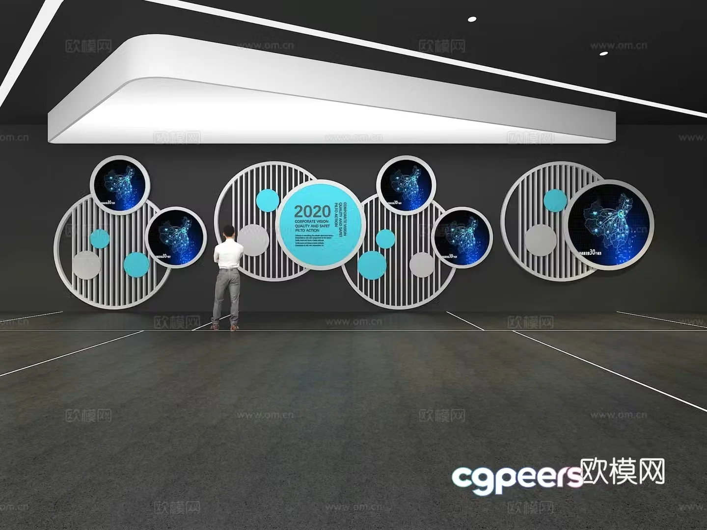 Cultural wall Corporate culture wall Display wall Theme wall Exhibition hall Campus culture Corridor 3D model
