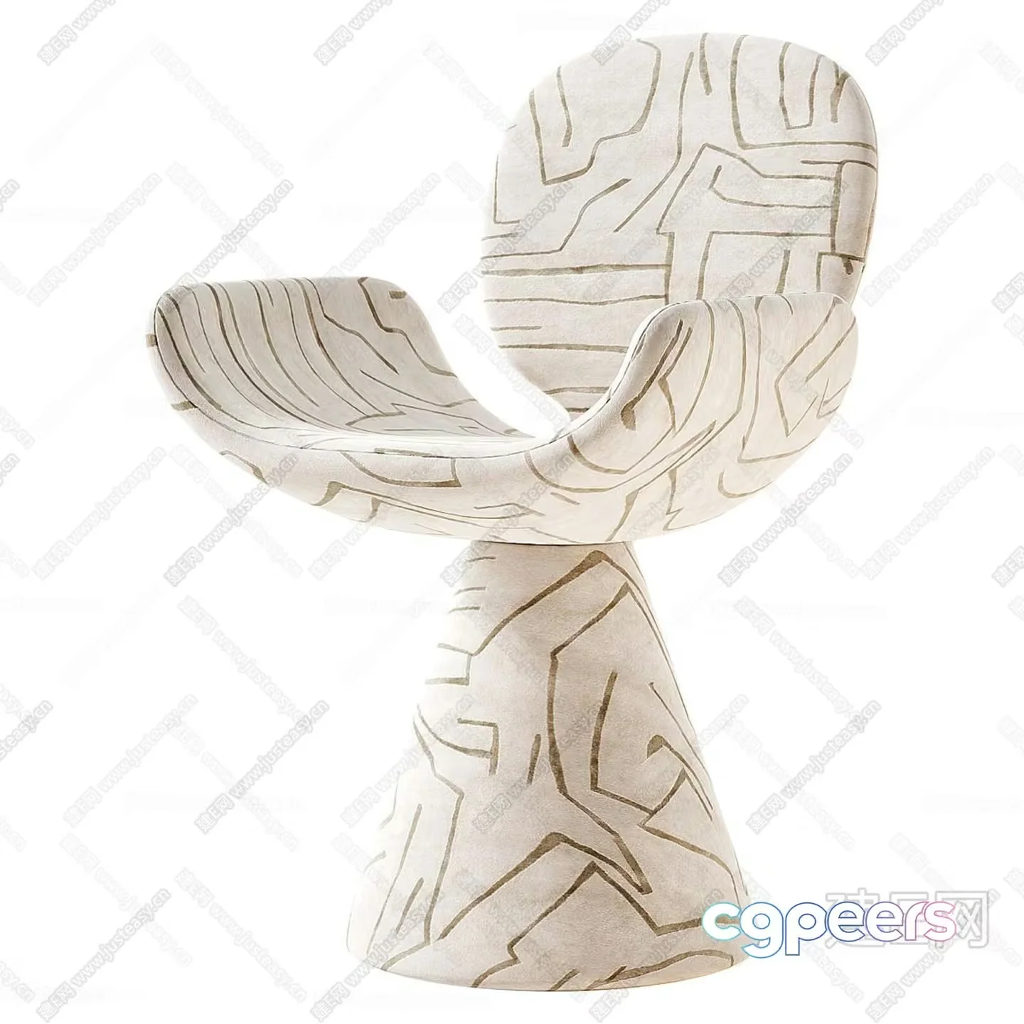 White Abstract Chair 3D Model – 13795 – CORONA Render