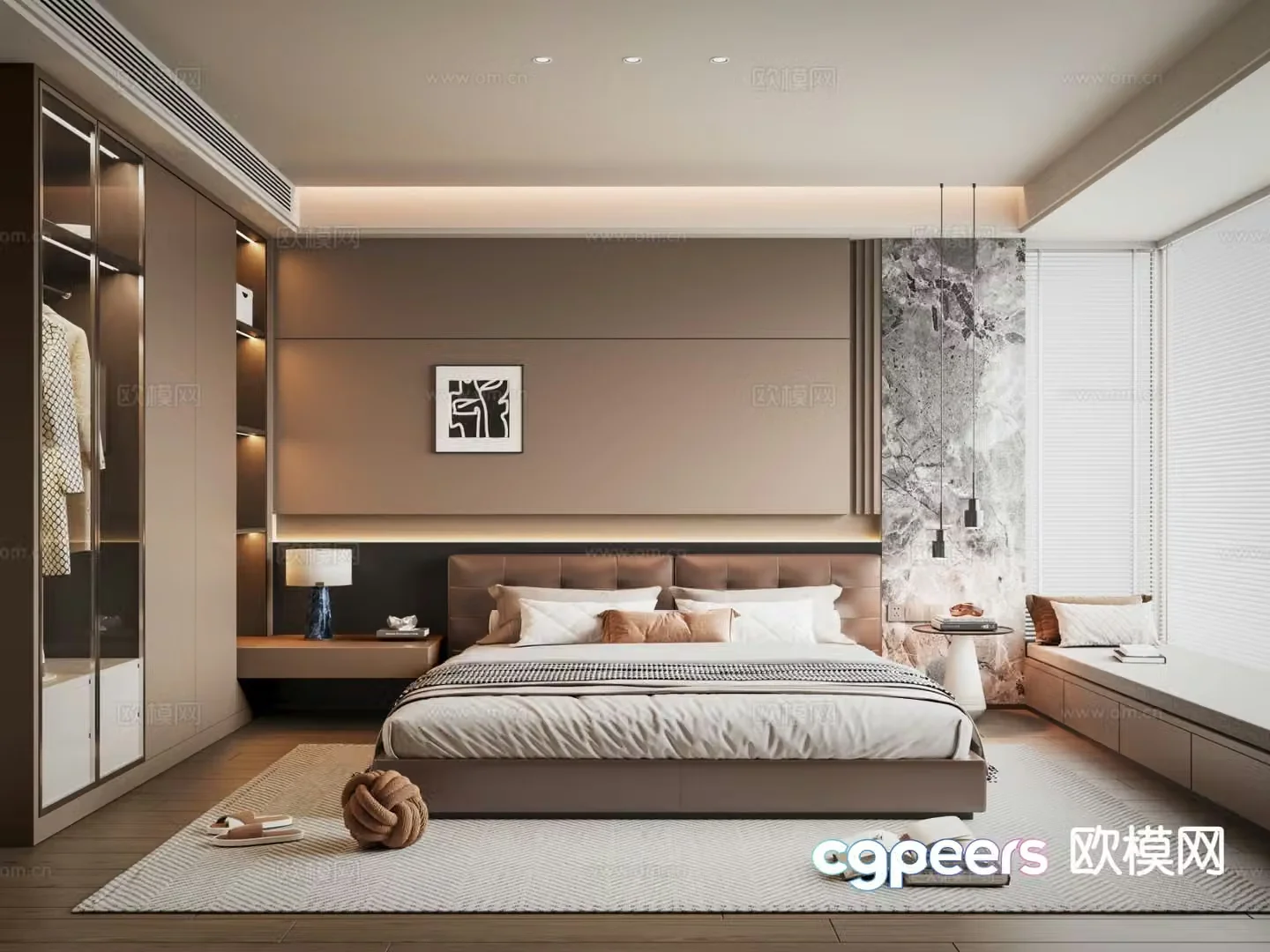 Italian style bedroom master bedroom 3d model
