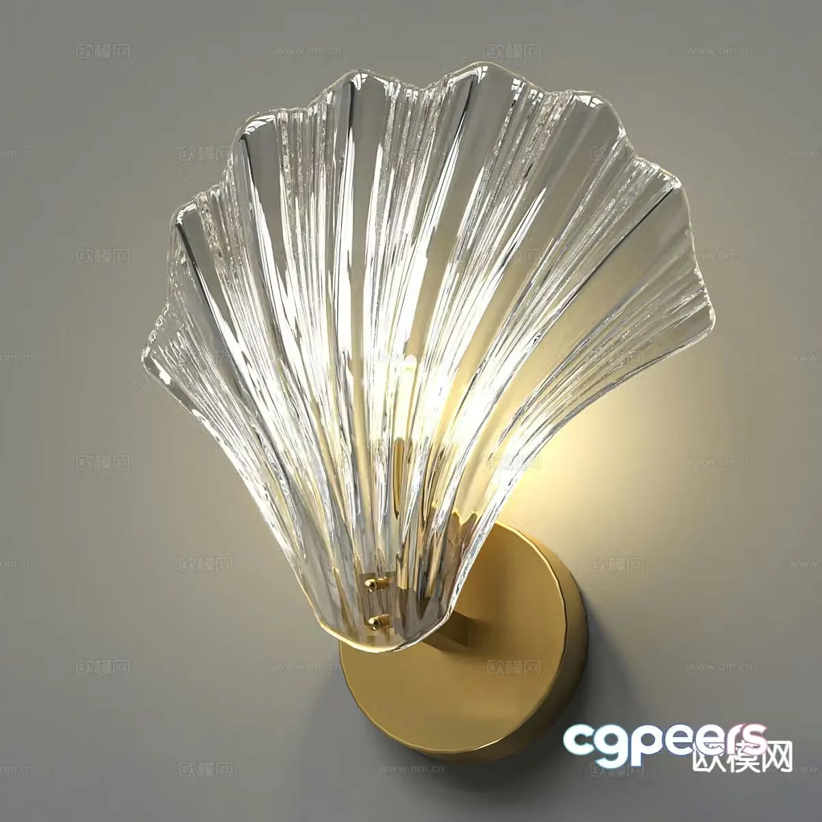 Light luxury shell wall lamp glass wall lamp 3d model