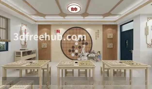 Modern Asian-Style Room 3D Model – 18761 – VRAY Render
