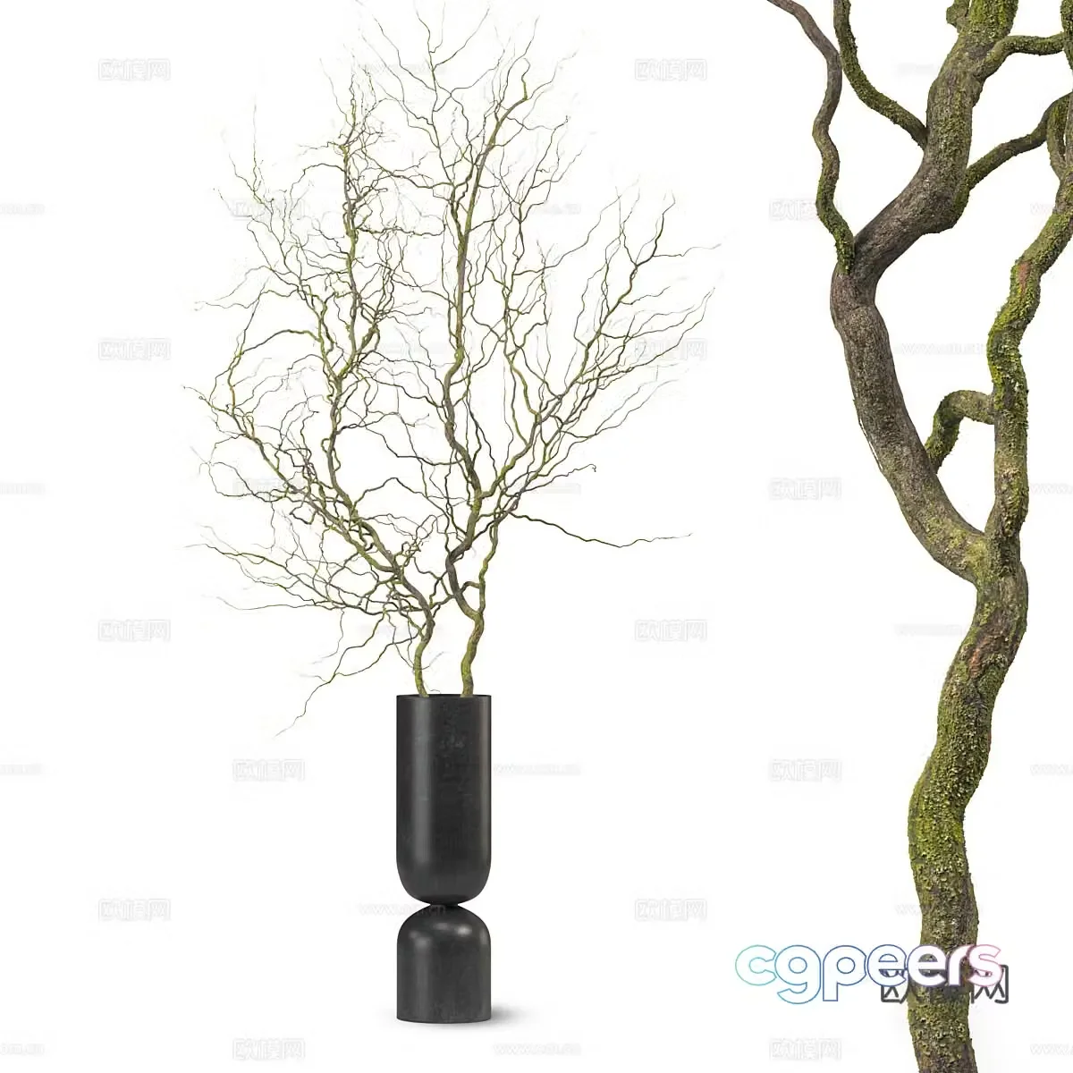 New Chinese style stem and branch vase 3D model
