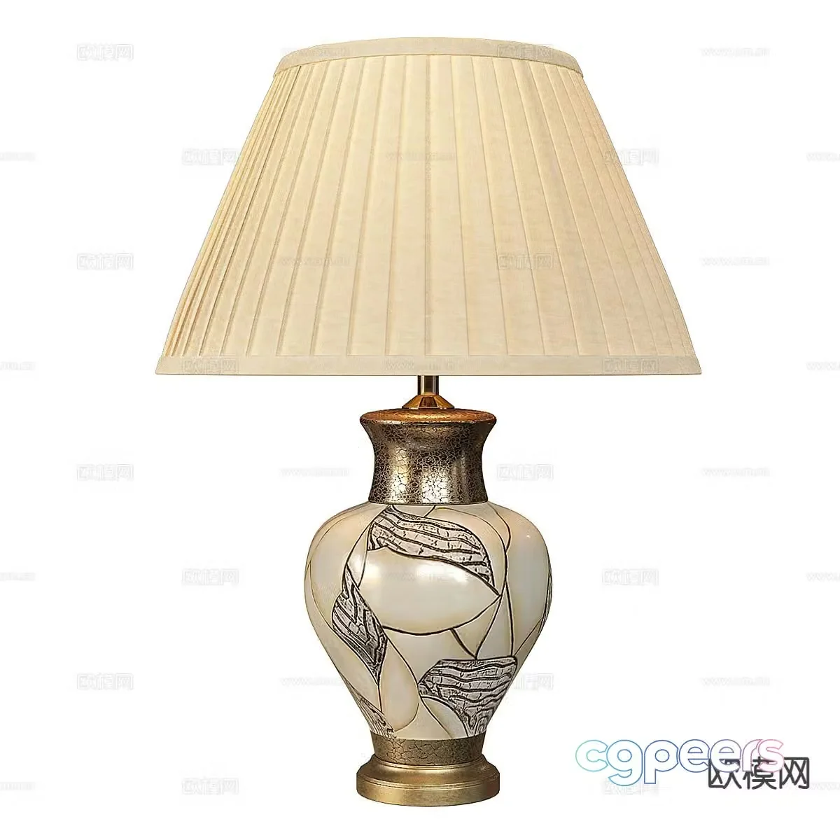 Simple European desk lamp 3d model