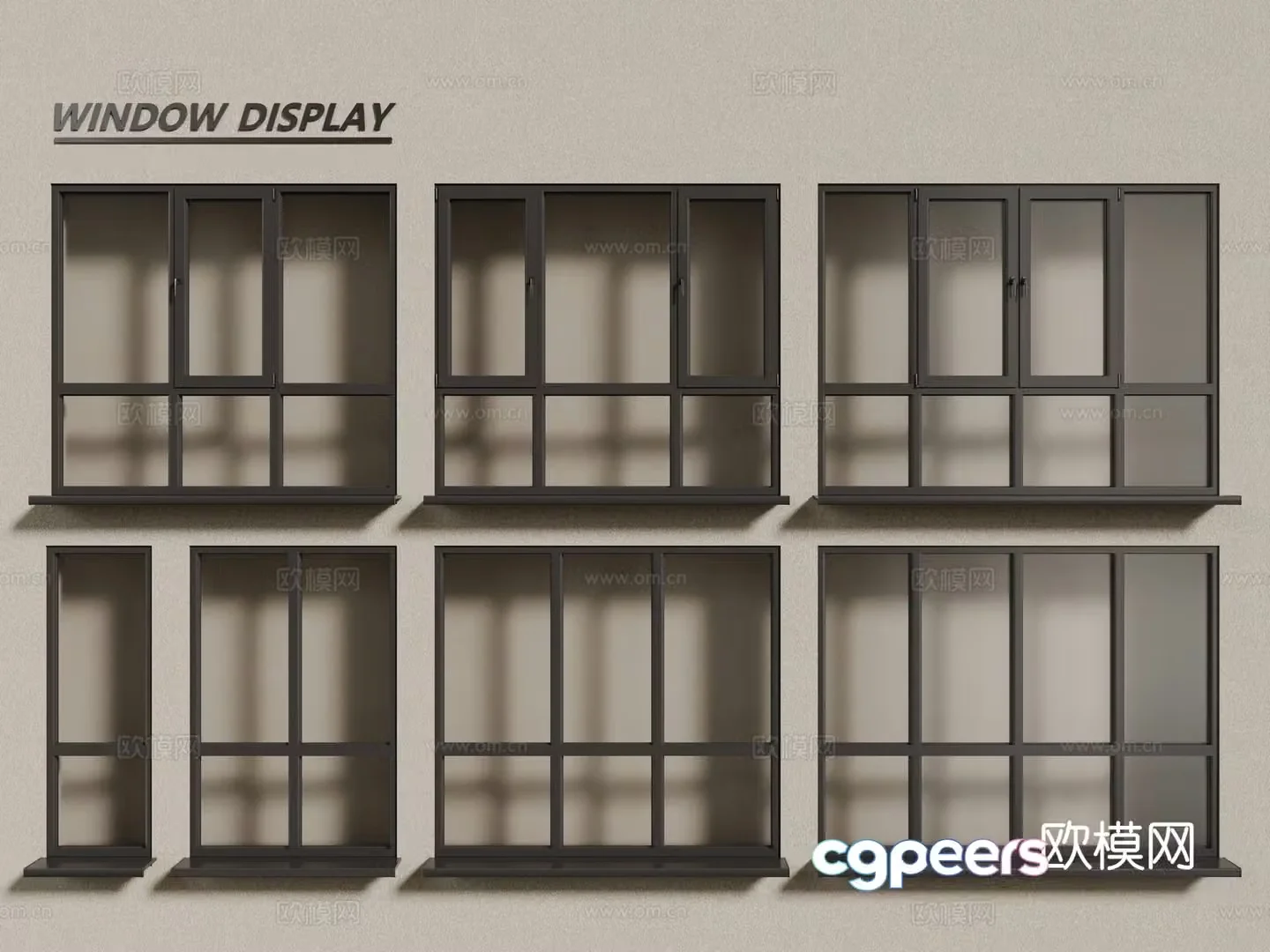 Modern windows aluminum alloy windows casement windows floor-to-ceiling windows 3d model