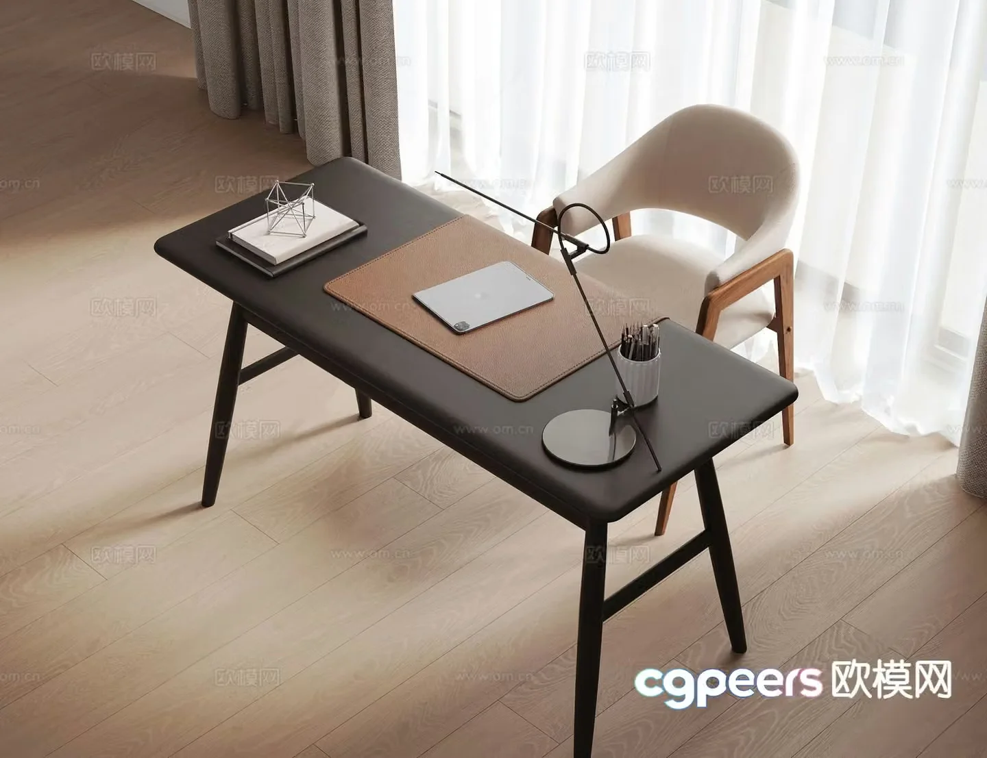 Medieval style desk writing desk 3d model