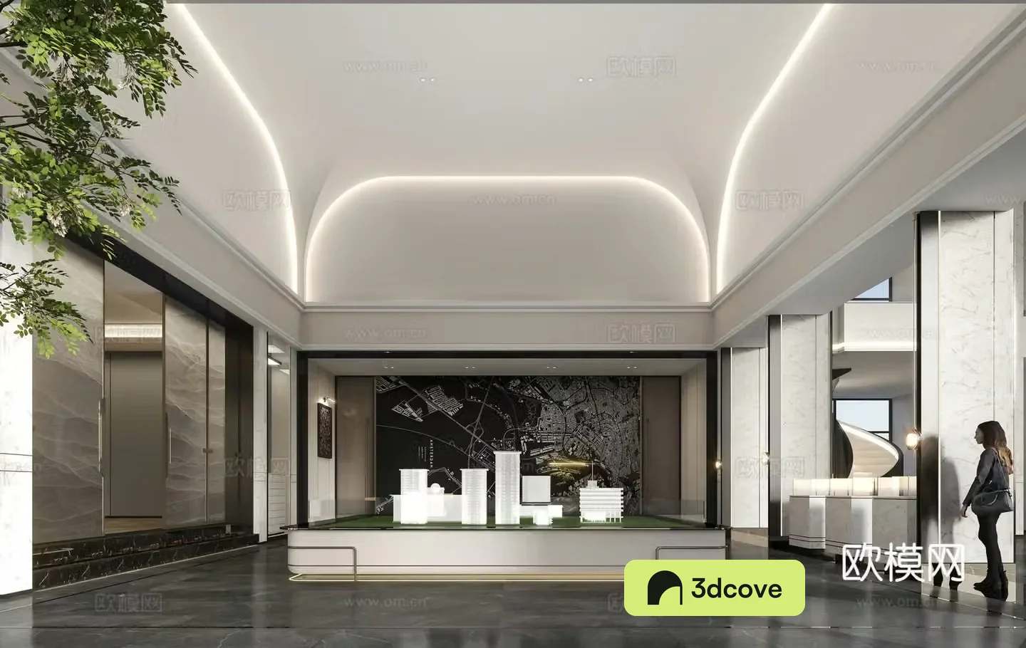 Modern sales office reception hall life hall club sales office sand panel area
