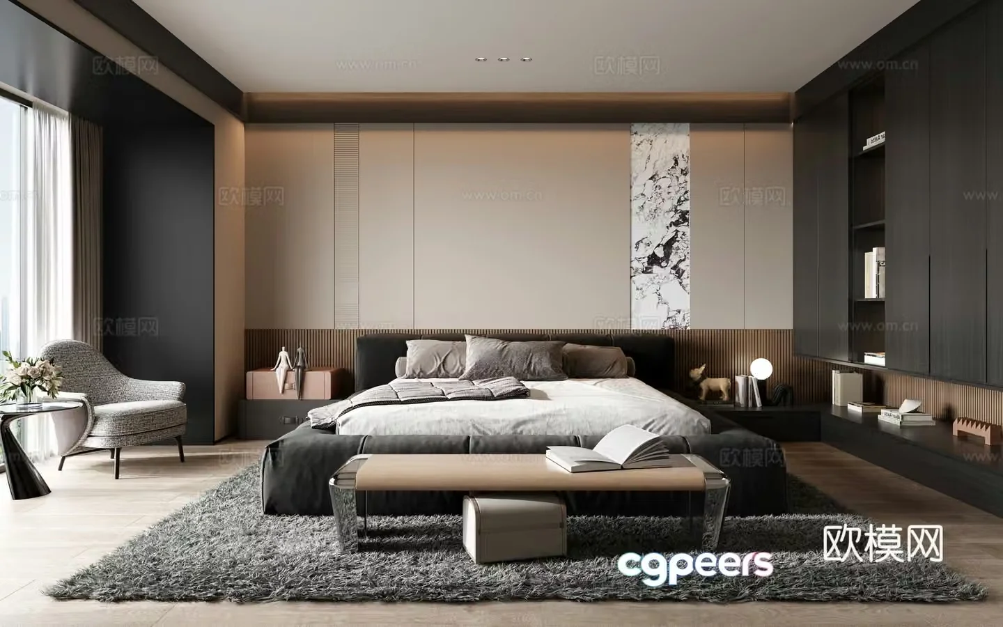 Italian style bedroom master bedroom 3d model