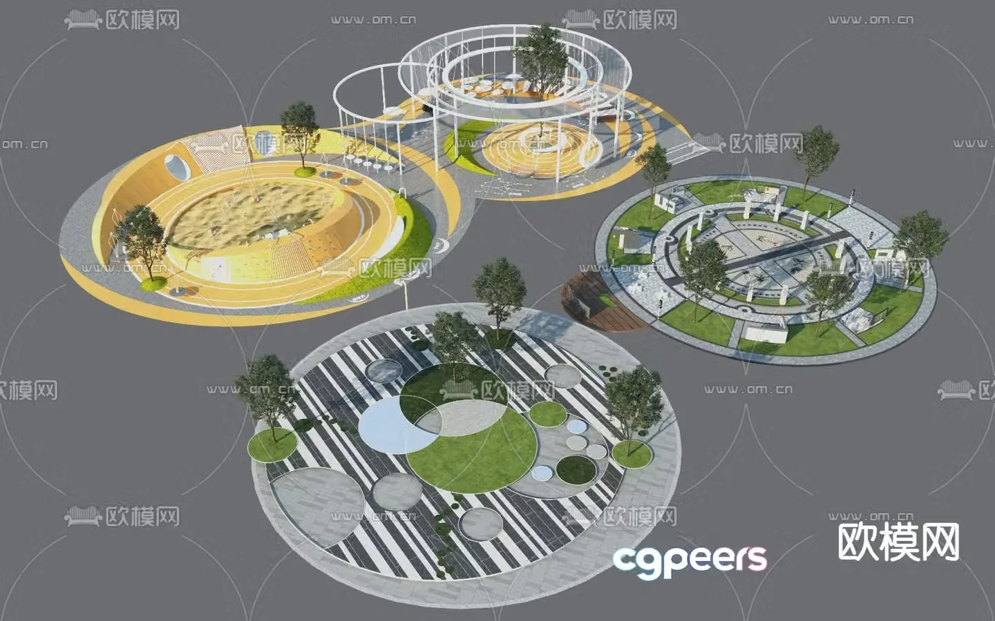 Park landscape 3d model