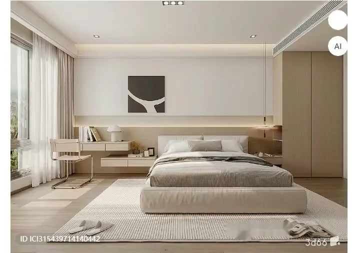 Cozy Modern Bedroom 3D Model – 1560 – VRAY Render