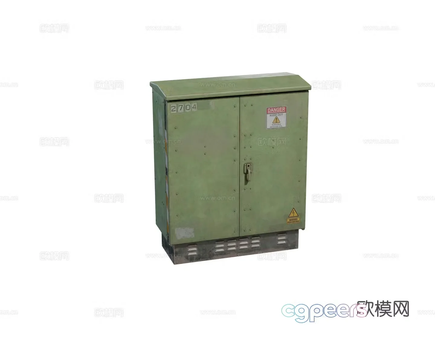 Modern retro utility box meter box voltage box combination 3d model