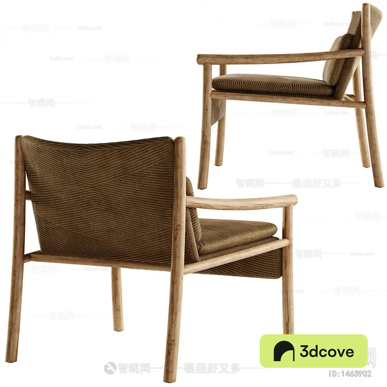 Wooden Armchair With Striped Cushions