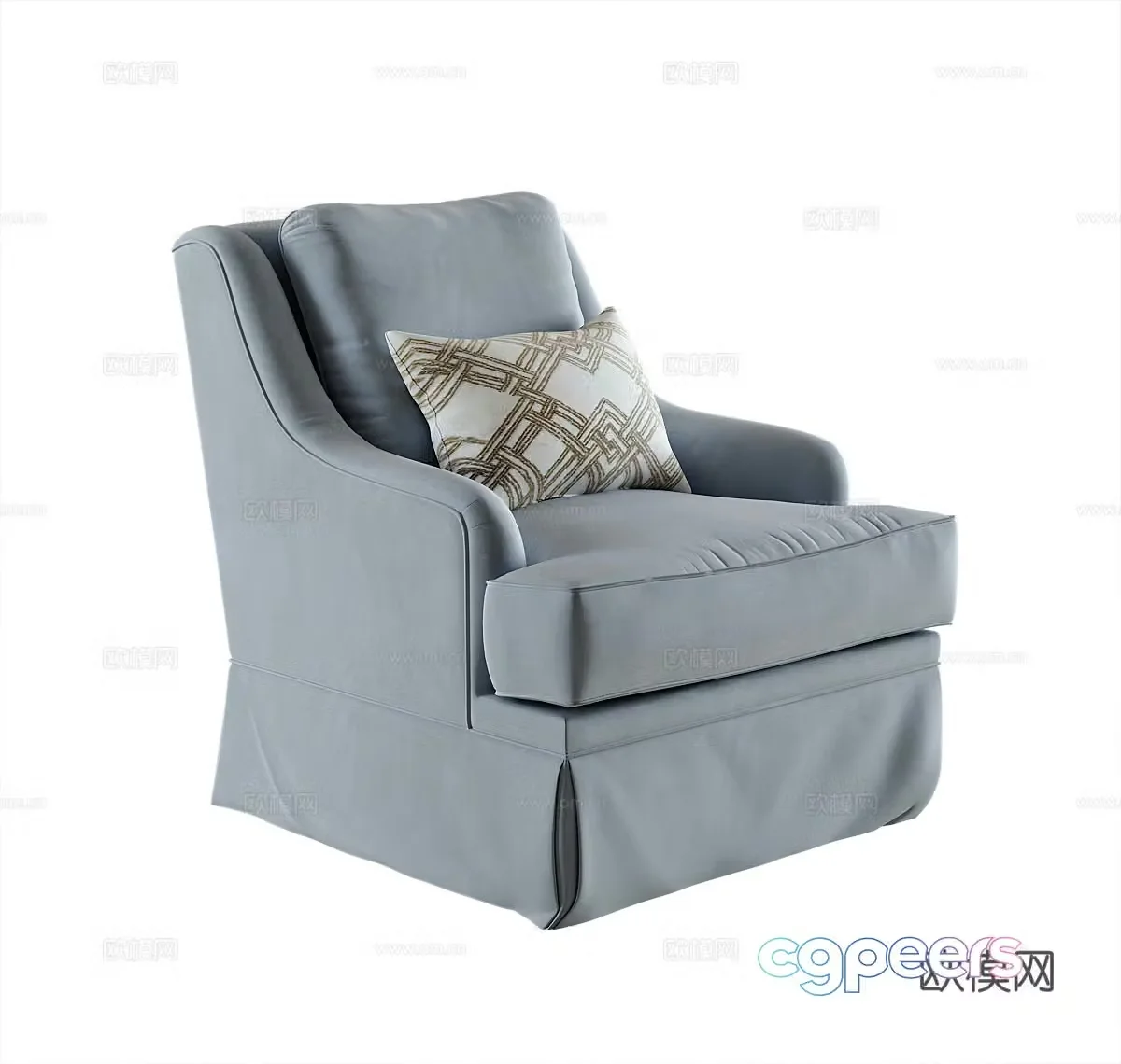 American single sofa 3d model