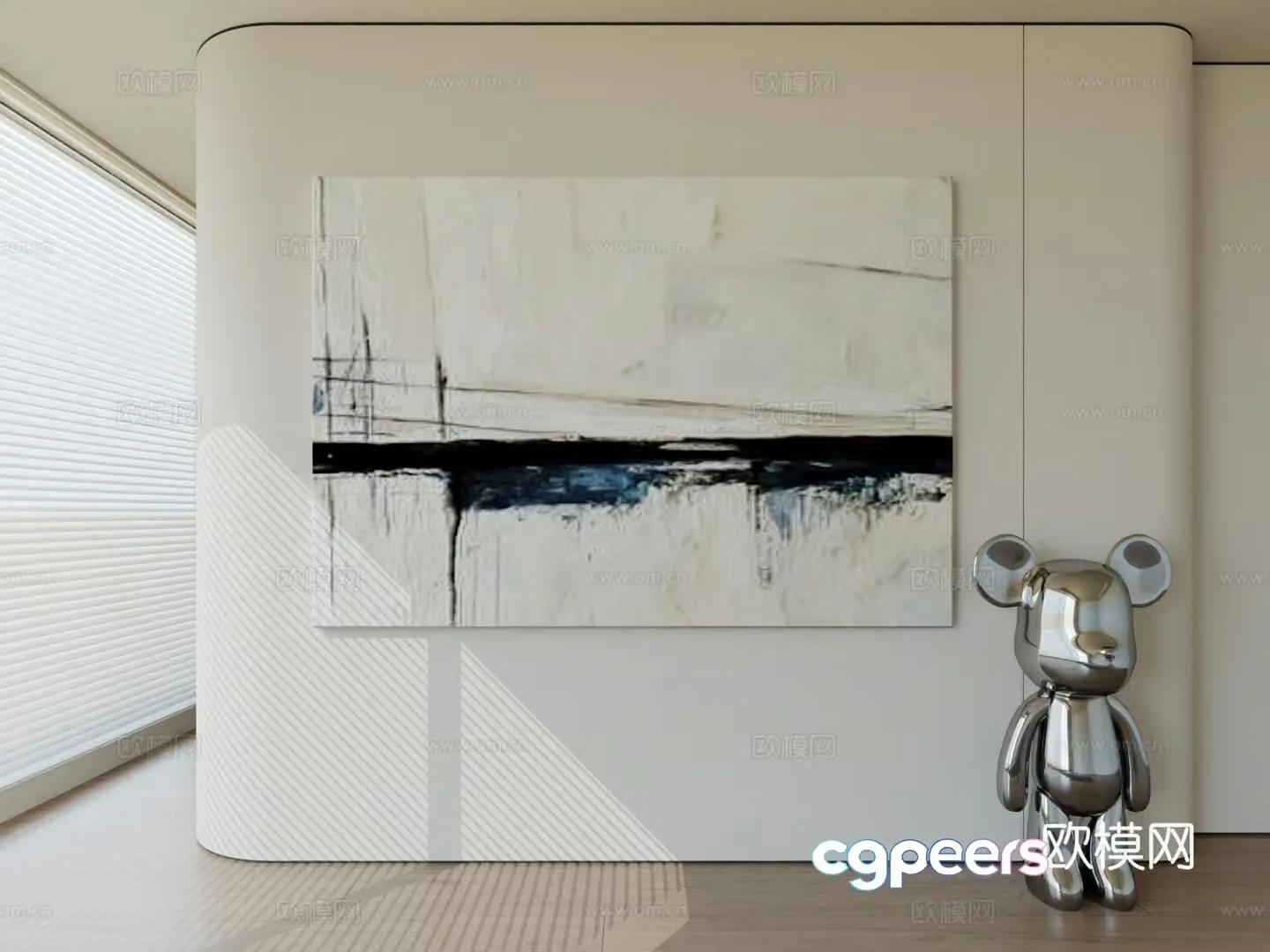Modern minimalist hanging painting abstract art hanging painting 3d model