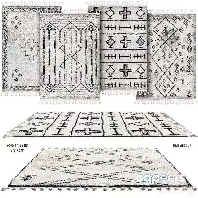 3ds Max Free – Scandinavian rugs set