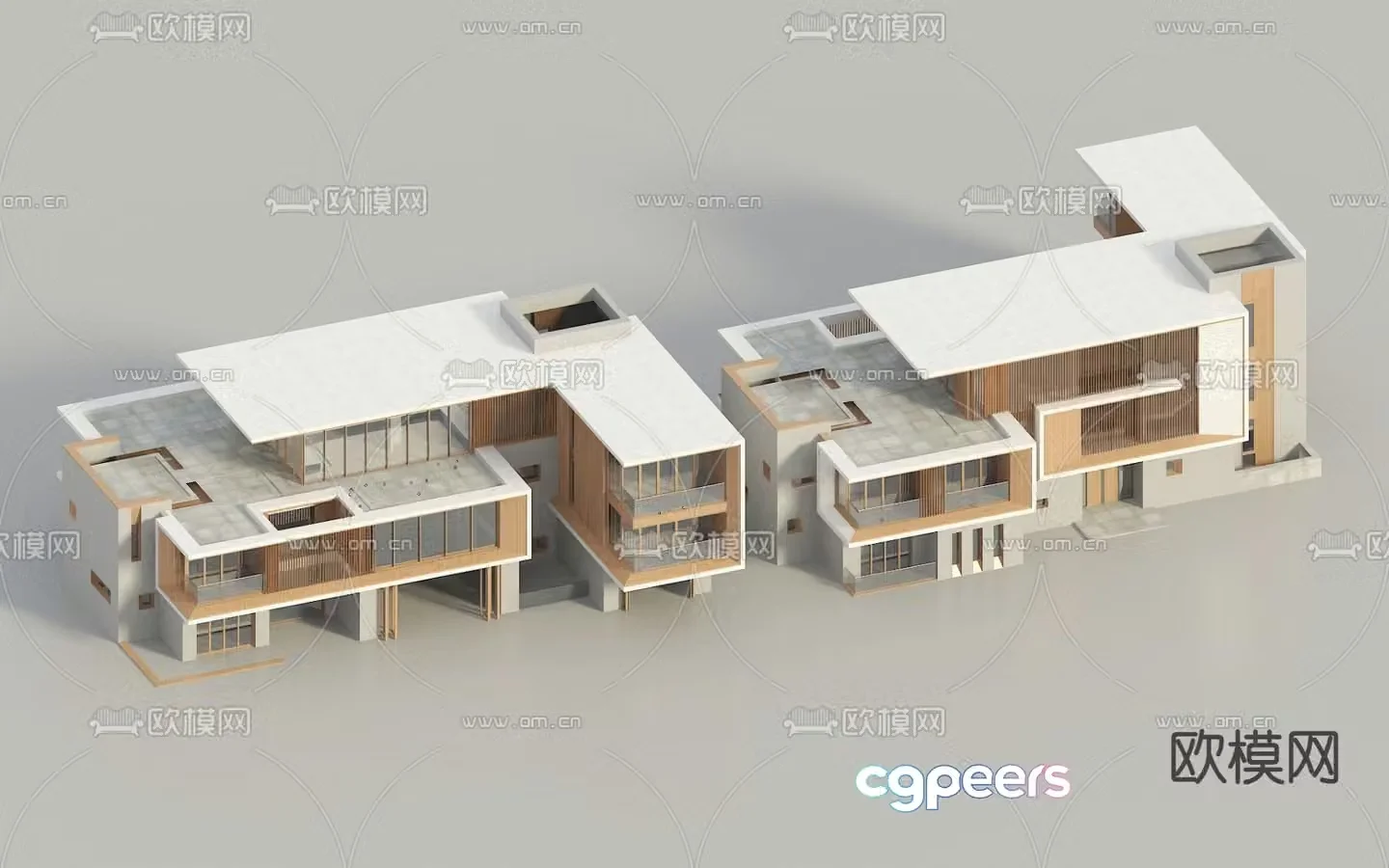 Modern single-family villa 3d model
