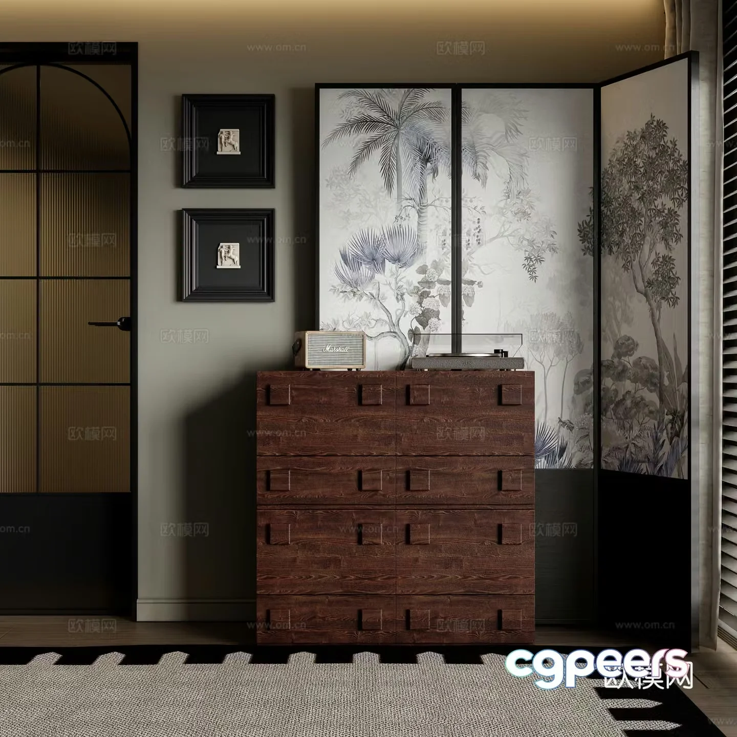 Medieval style entrance cabinet 3D model