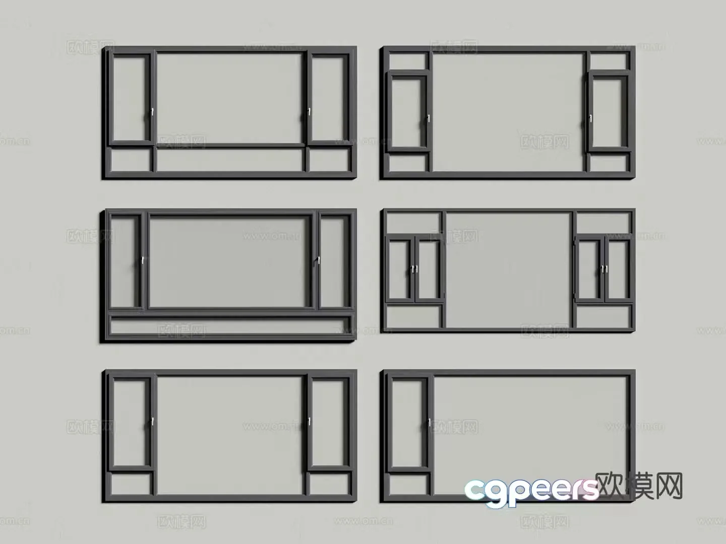 Modern windows broken bridge windows casement windows floor-to-ceiling windows aluminum alloy windows 3D model