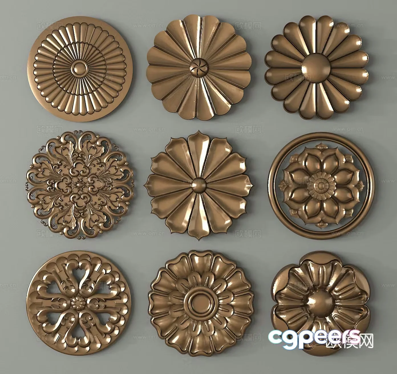 Carving Carved Lantern Pan Gypsum Components 3D Model