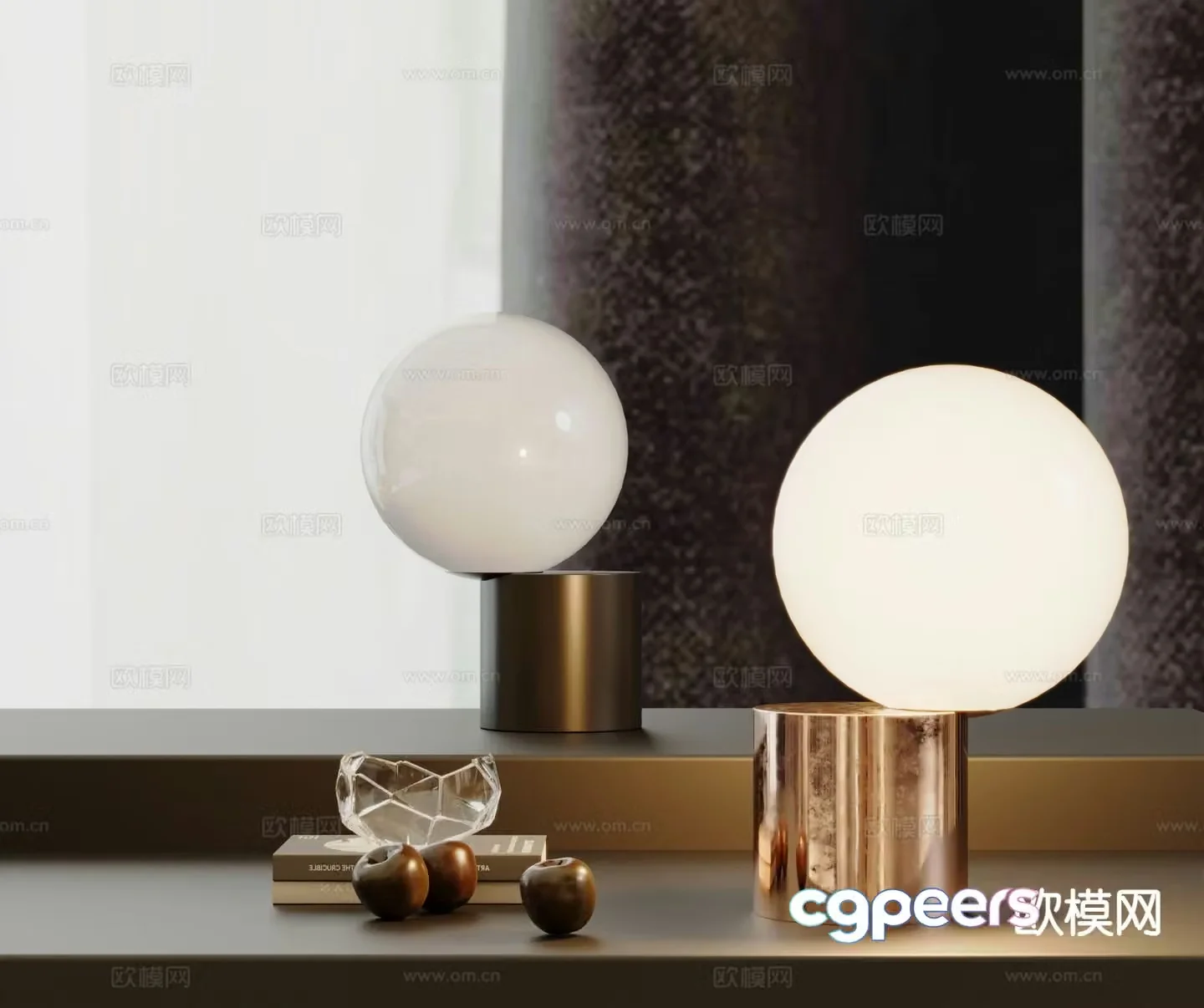 Minimalist desk lamp spherical desk lamp 3d model