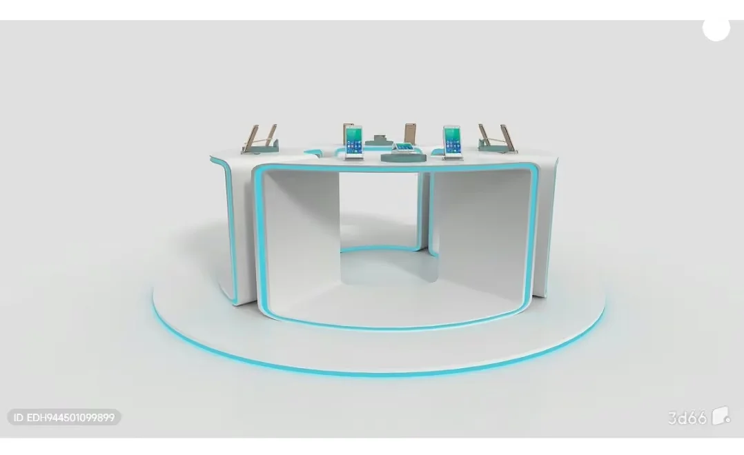 Modern White Table With Blue Accents 3D Model – 1162 – VRAY Render