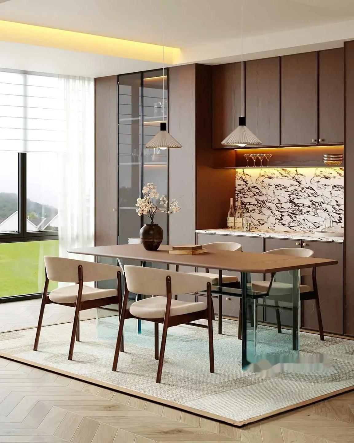 A Modern Dining Room 3D Model – 11633 – CORONA Render