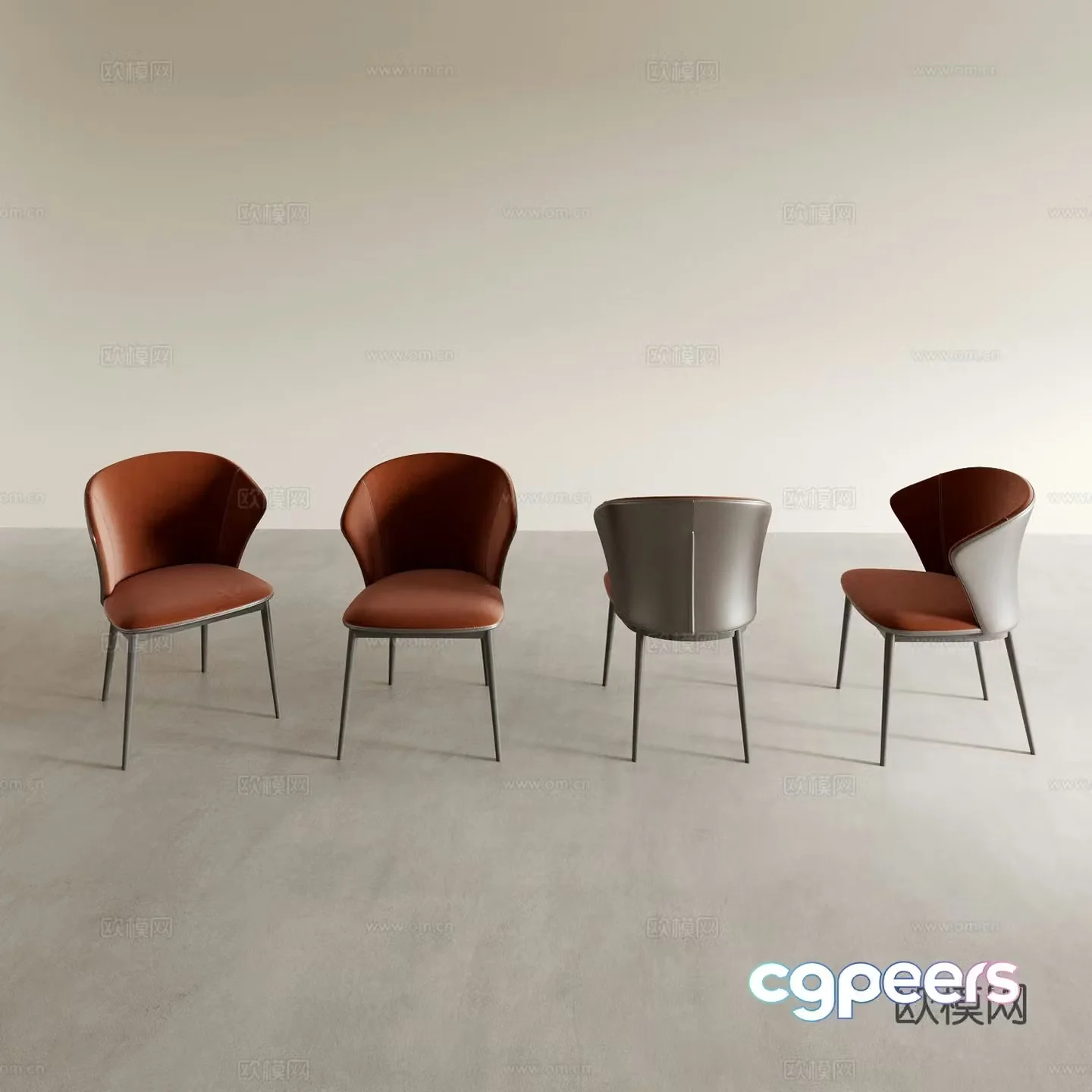 Dining chair tea chair leisure chair 3d model