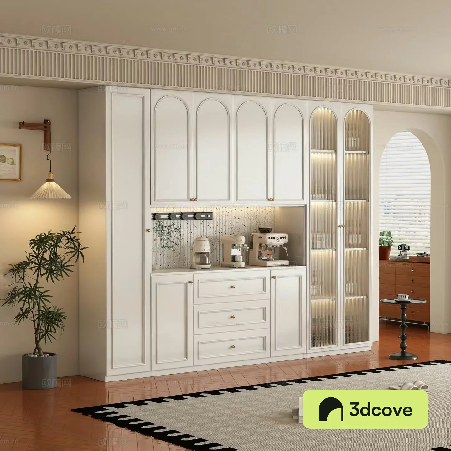 Middle-aged wine cabinet 3D model