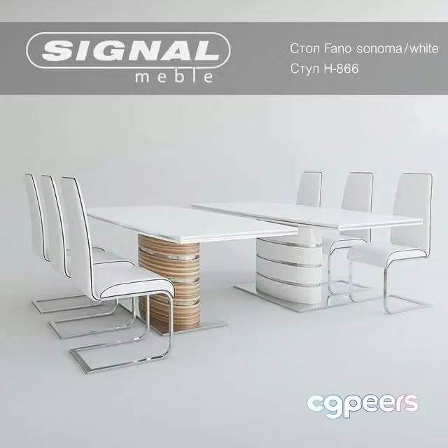 3ds Max Free – Table FANO sonoma white Chair H-866 Signal