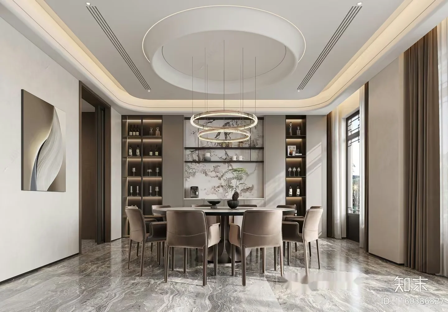 Modern Dining Room 3D Model – 1399 – CORONA Render