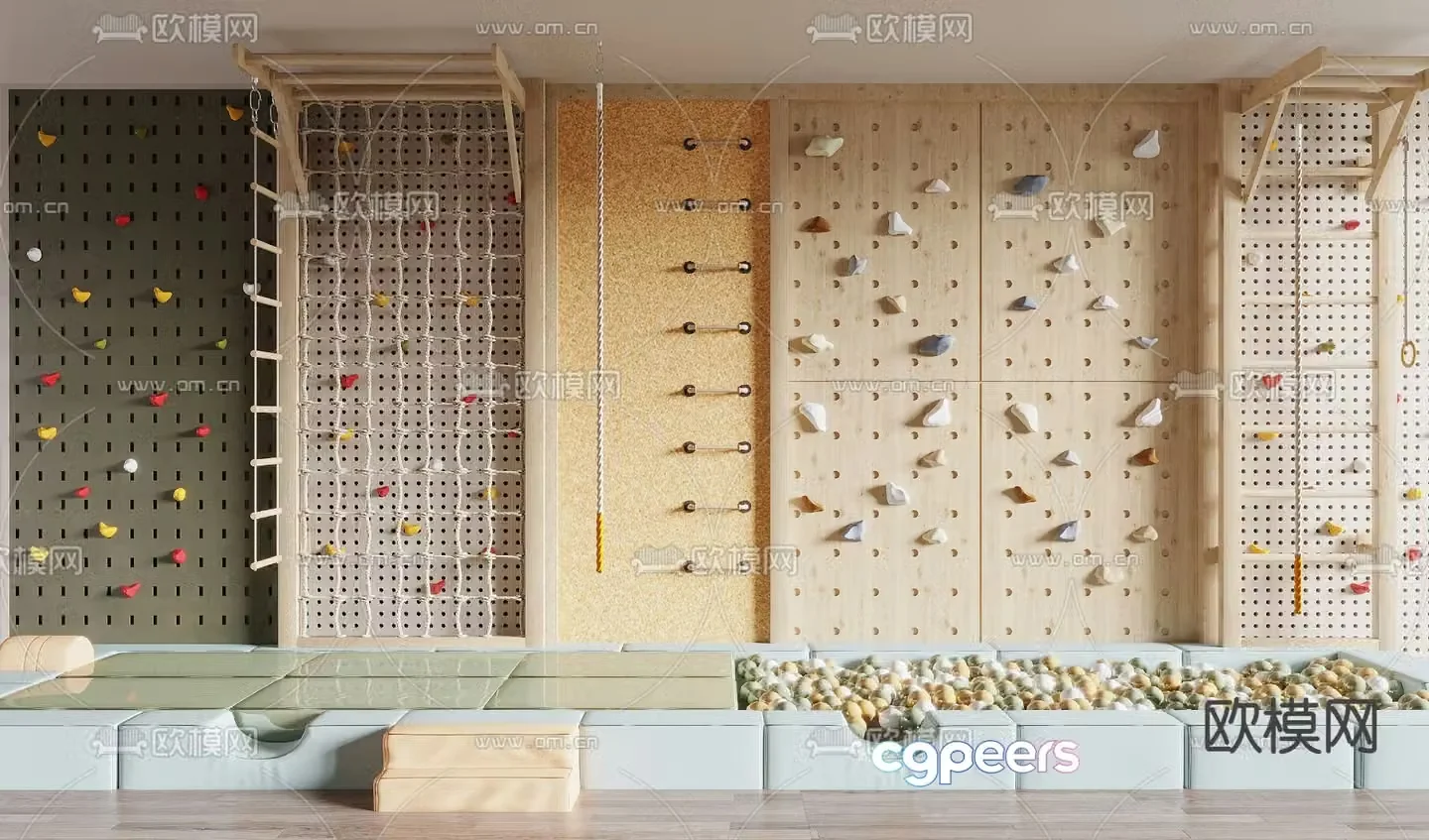 Children’s climbing frame climbing wall 3d model