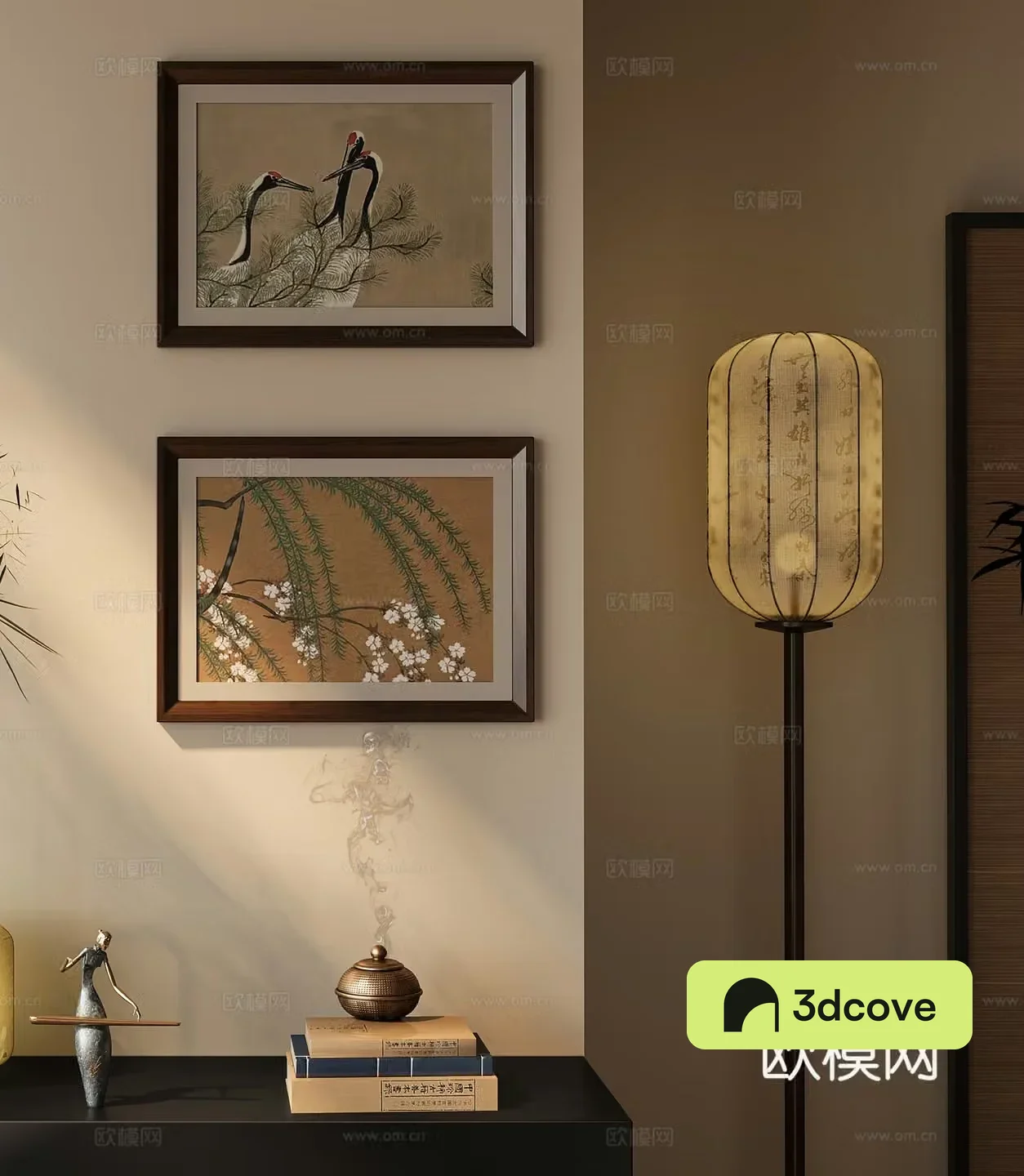 New Chinese style hanging paintings Song’s aesthetic hanging paintings Middle-aged style hanging paintings 3D model