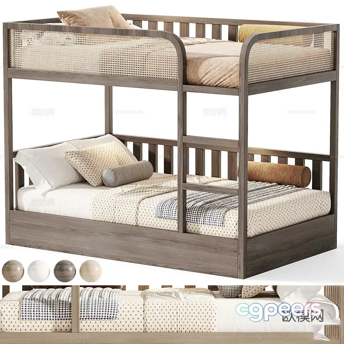 New Chinese children’s solid wood 3D model