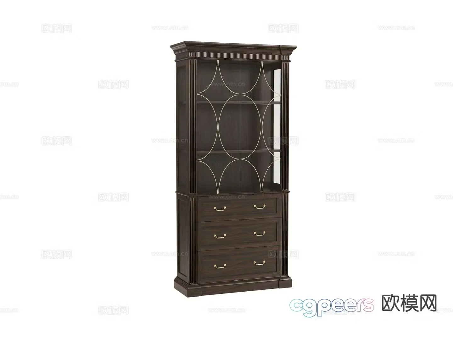 American wine cabinet 3d model