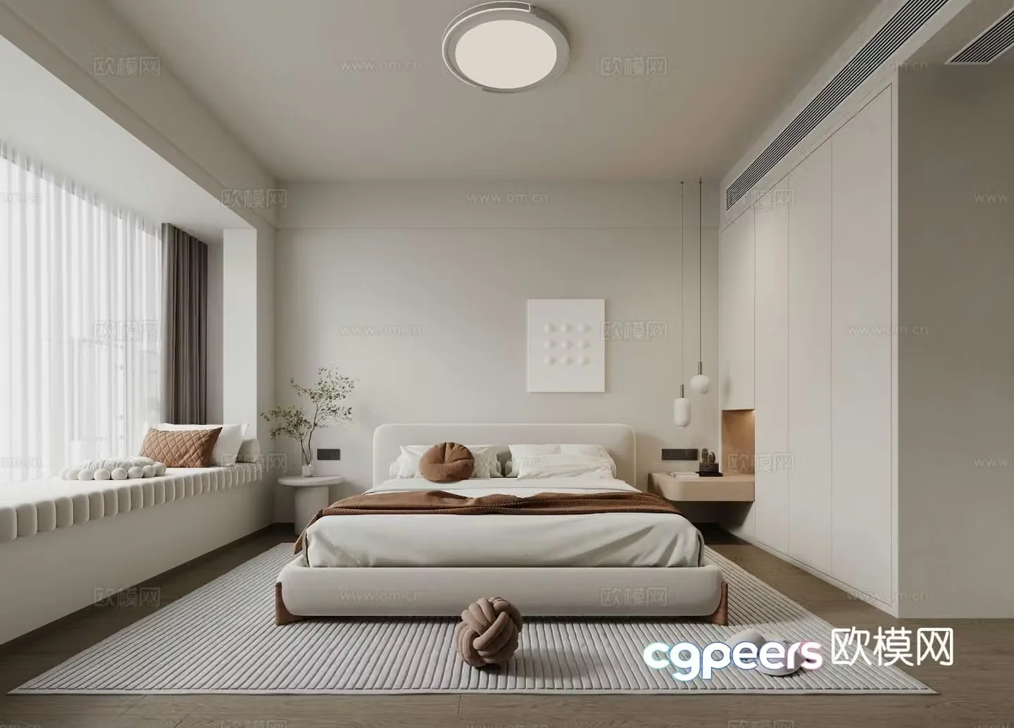 Modern bedroom second bedroom 3d model
