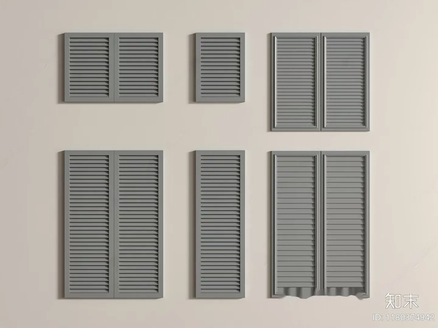 Gray Shutters 3D Model – 13983 – VRAY Render