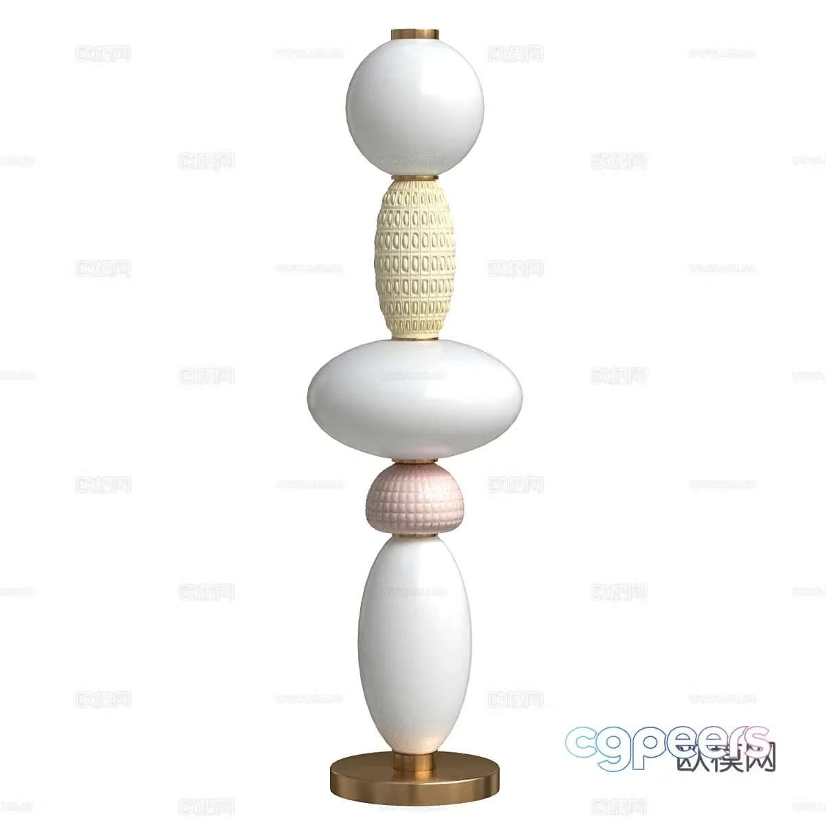Modern light luxury cream style floor lamp 3d model