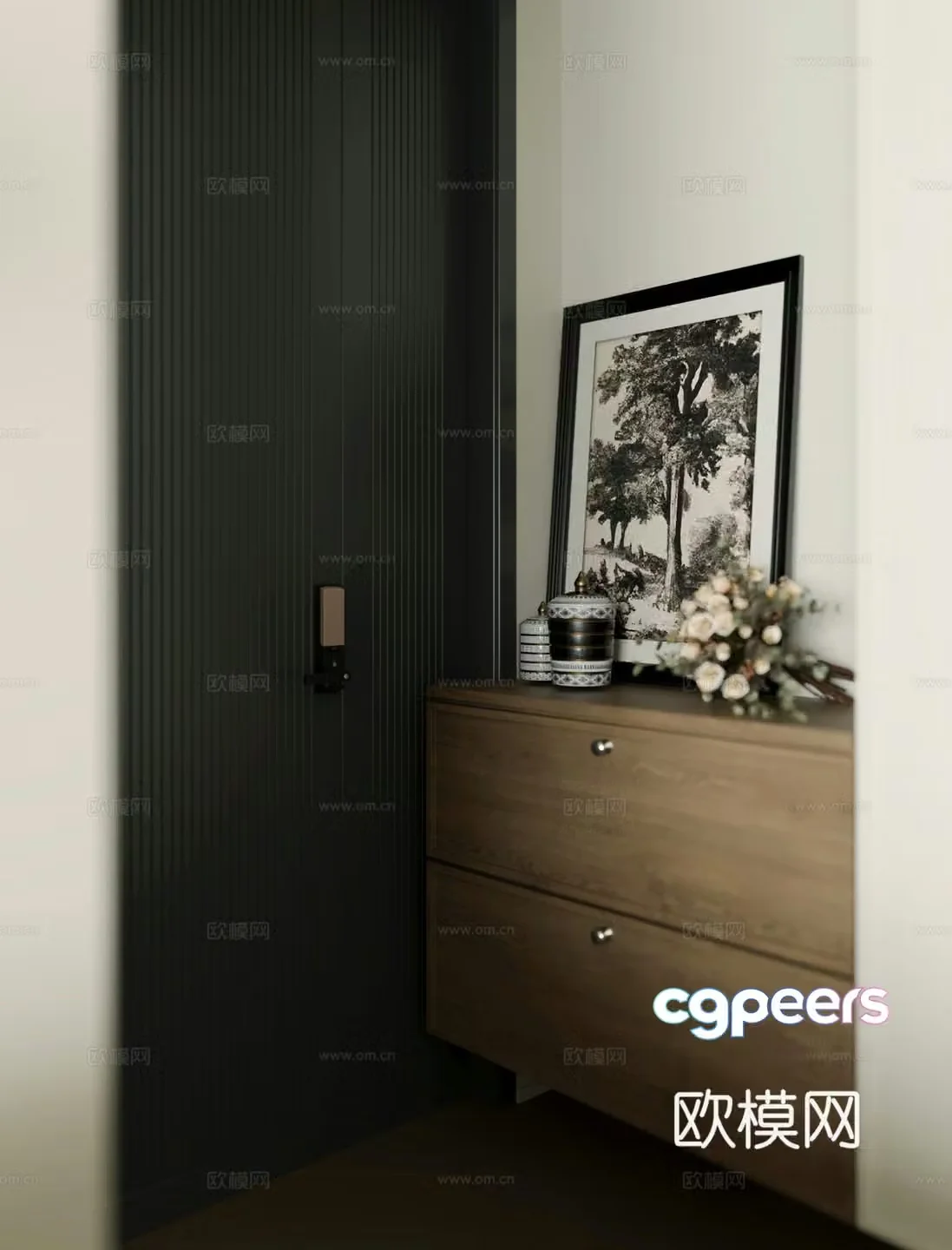 Modern entrance cabinet 3D model