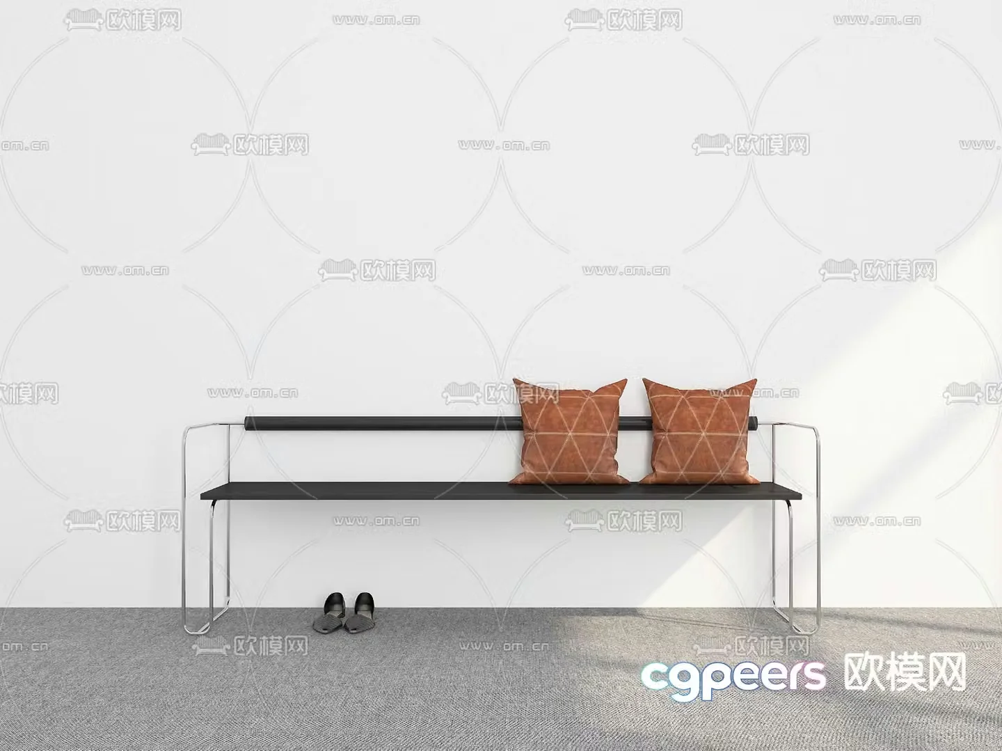 Shoe changing stool bench tail stool 3d model