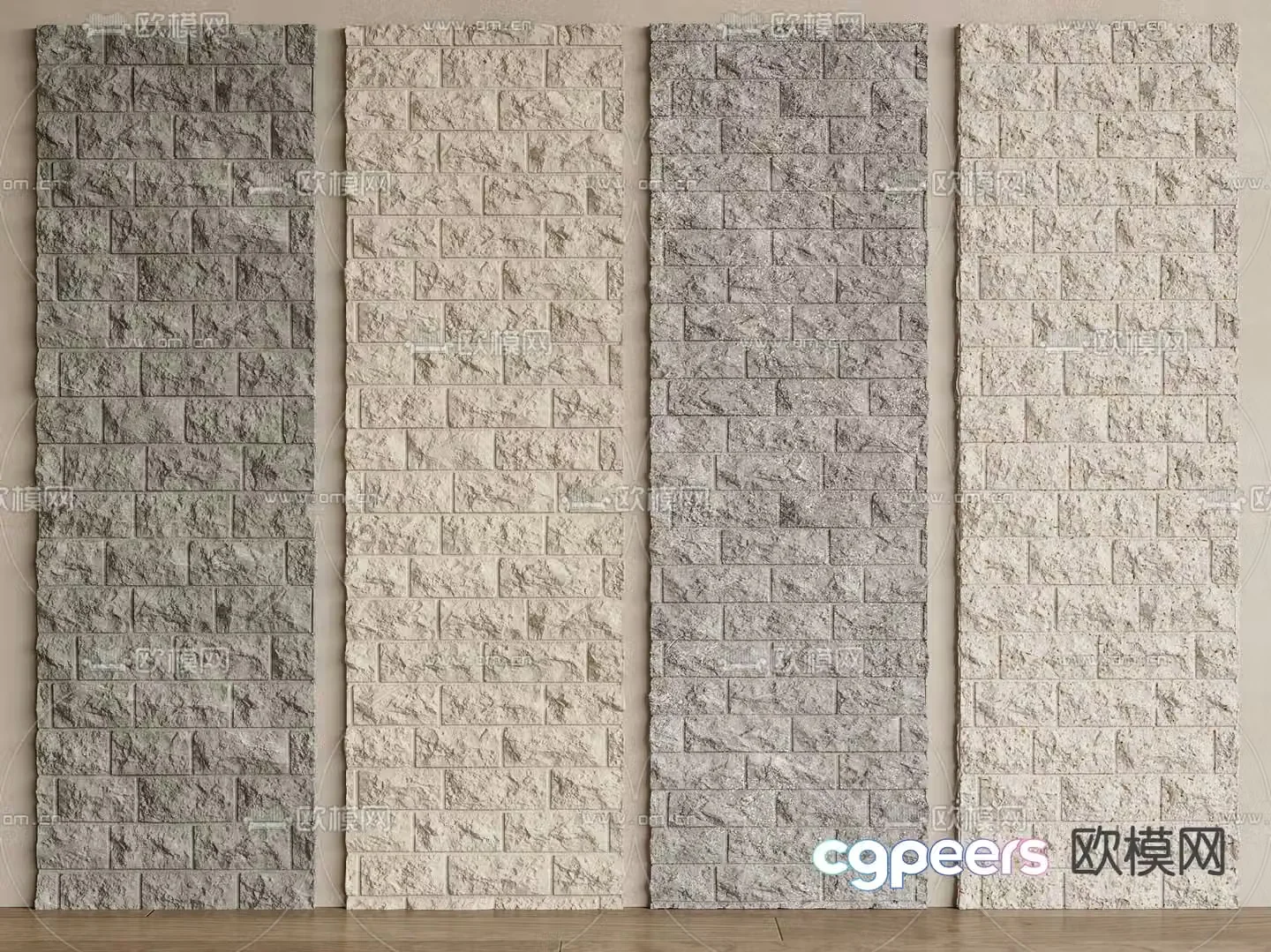 Rock wall stone wall blue stone 3d model