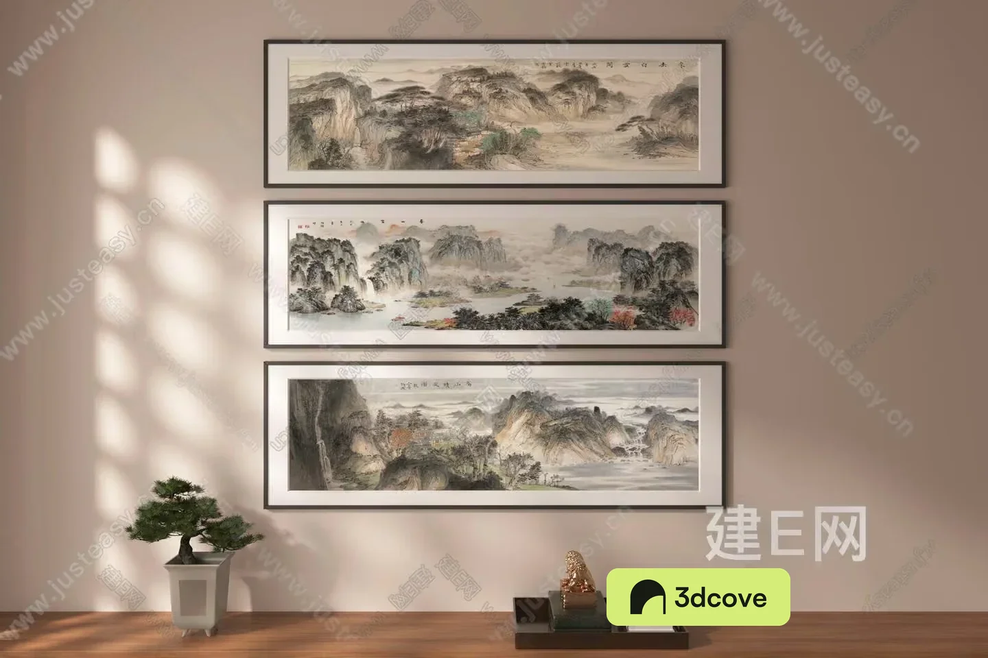 Artwork With Asian-Inspired Landscape Paintings