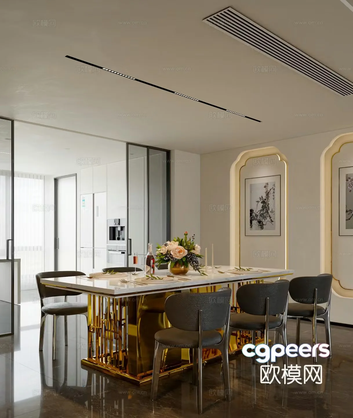 Modern Italian restaurant 3d model