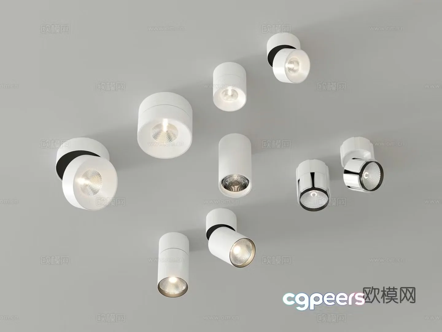 Modern downlight spotlight surface mounted downlight adjustable angle 3d model