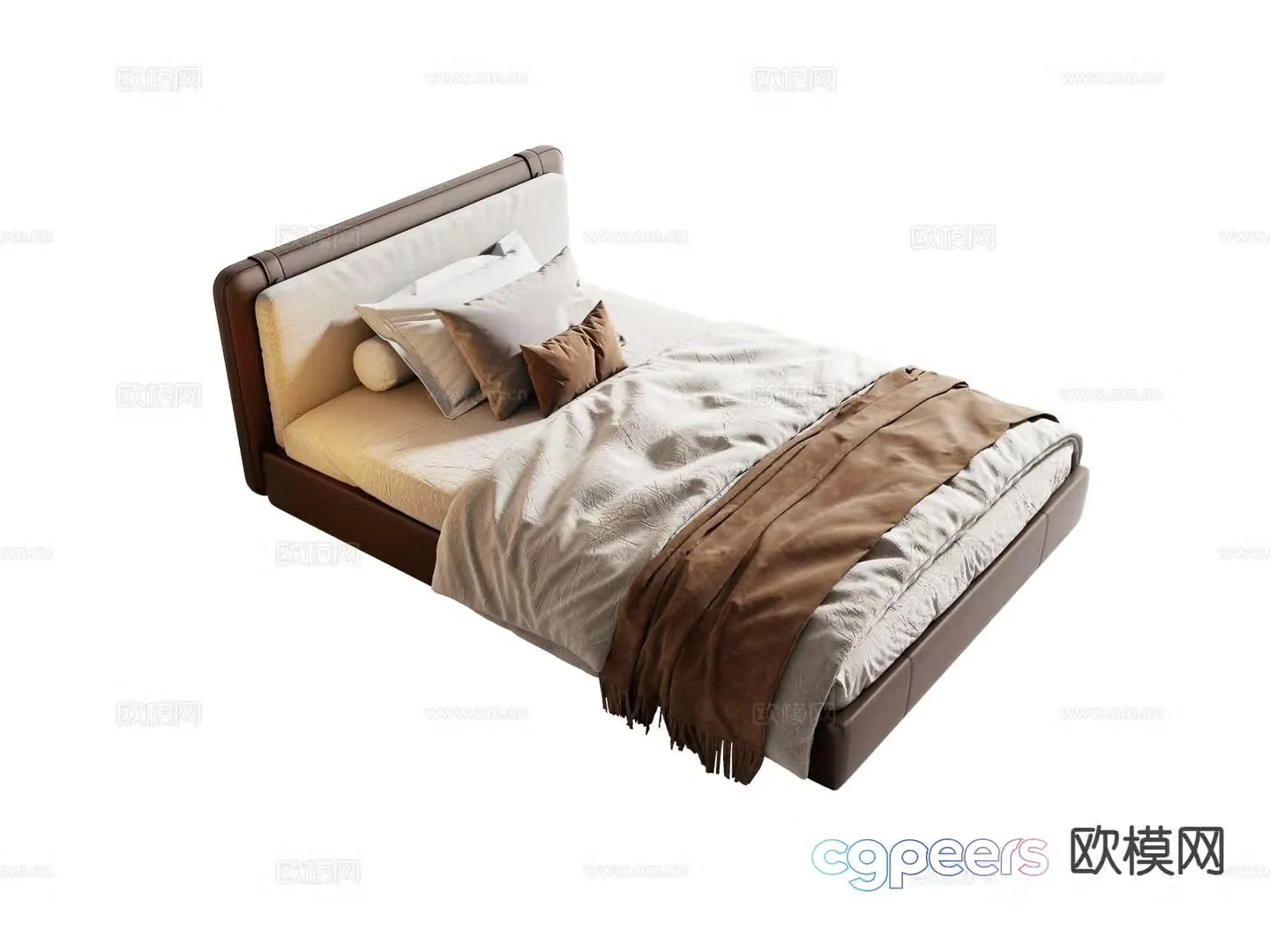Modern single bed 3d model