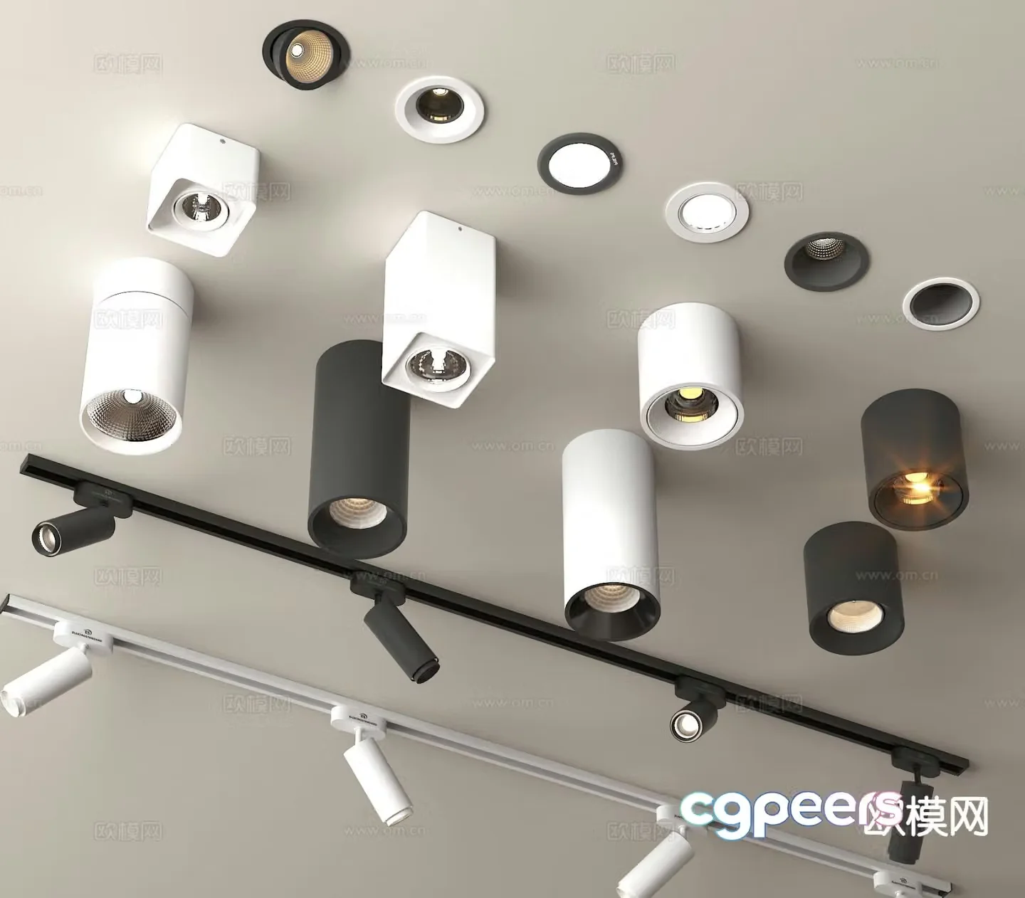 Modern downlight spotlight surface-mounted downlight magnetic track light 3D model