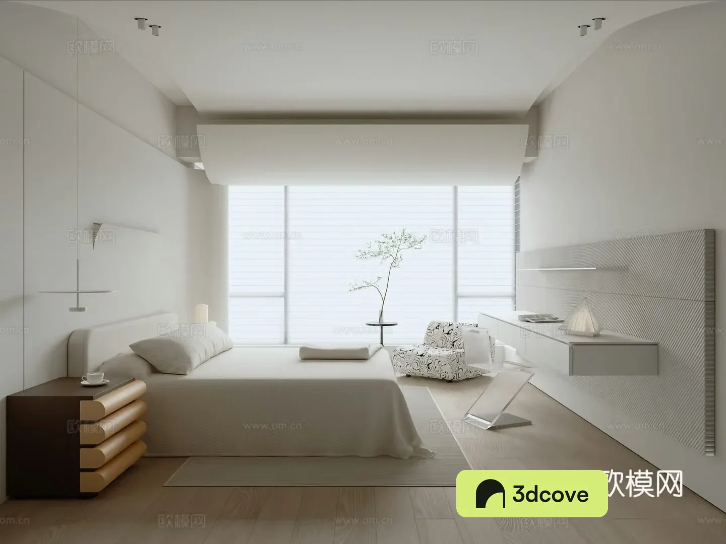 Modern minimalist bedroom
