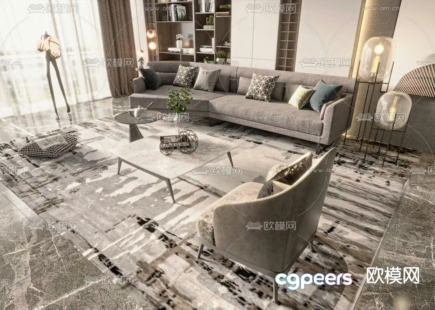 Modern combination sofa 3d model